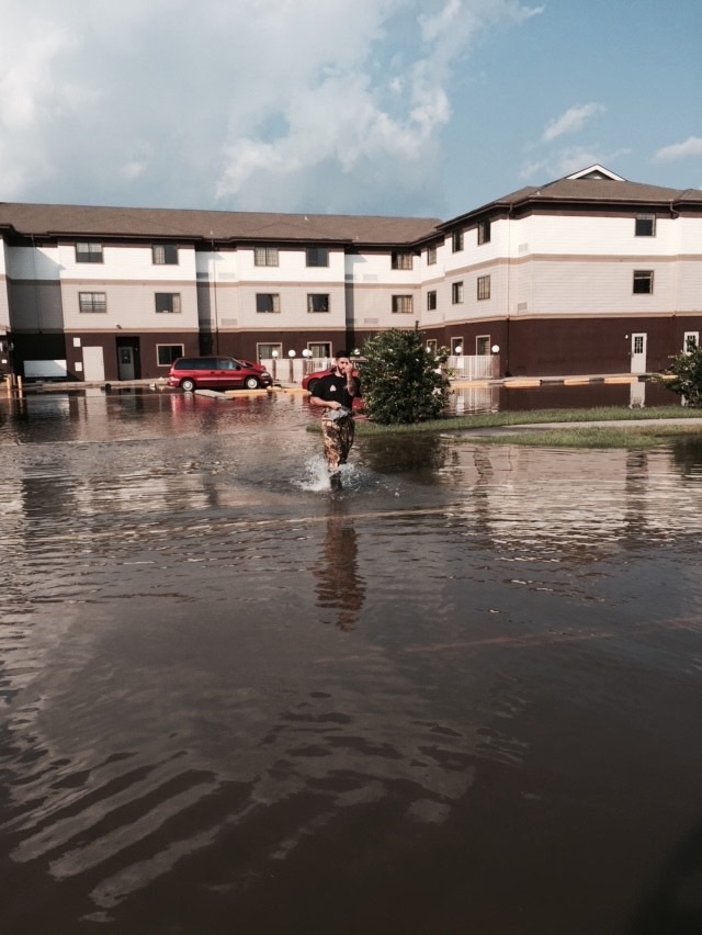 Flooded apartment complex in oakgrovemn
